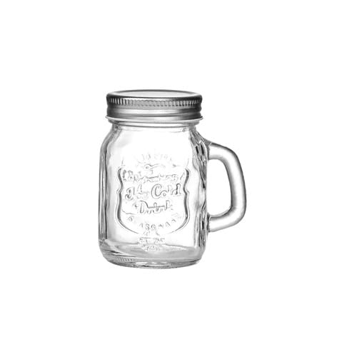 Image of SAVE Assorted Mason Jars with Bent Stainless Steel Straws and 2 Lids, with handle | Lid without Hole | and Free Lid with Hole | Airtight Lid | Transparent Glass | 450 ml | Multicolour Lid with Hole | Handle Mason Jar(Bent Straws)