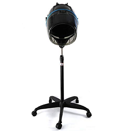 Foto von Einstellbar Trockenhaube Mobile Hairdryer Friseursalon Haartrockner Haube Standfuß mit Timer 40-75℃ 950W Höhenverstellbar Trockenhauben für Haare Trockenhaube (Schwarz)