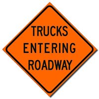 Roll Up Safety Sign - Trucks Entering Roadway