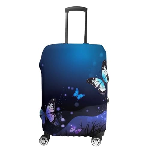 Washable Luggage Case Cover Background with Night Butterflies Printed Luggage Cover Protector Elastic Suitcase Protector Anti-Scratch Suitcase Cover for Size S (19-21 inch) Luggage