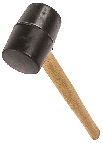 JEGS Rubber Mallet | 8 Ounce Head | 9” Long Wooden Handle | Head Diameter 2” | Head Length 3”