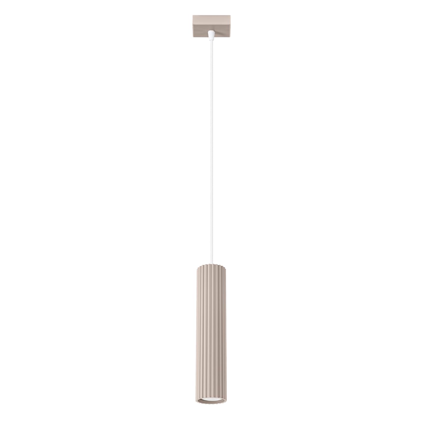 SOLLUX lighting Ceiling Pendant Light Fitting - Ceiling Lamp in Aluminium - Kitchen Dining Room Living Room Bedroom - 1-Light - 8 x 8 x 118 cm - Karbon - Taupe โ image 1