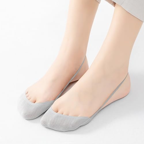 Image of No Show Socks with Invisible Sling Back Womens, 6 Pairs Low Cut Half Toe Topper Socks with Non-Slip Straps for Heels