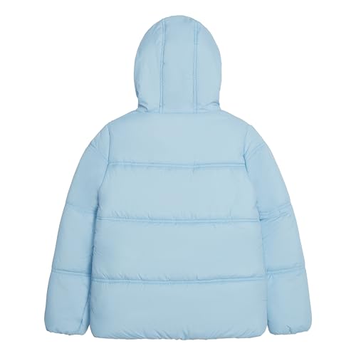 Image of LONDON FOG Girls' Heavyweight Quilted Puffer Jacket with Fleece Beanie