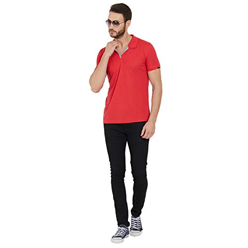 Image of Status Quo Men's Polo T-Shirt | Rich Cotton Blend | Slim Fit | All Day Comfort | Contrast Inner Placket | Polo Collar