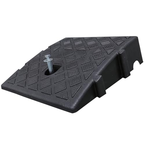 Rampas para bordillos, juego de rampas umbral, ranuradas y repelentes al agua, adecuadas para entradas de vehículos, aceras, sillas de ruedas y carritos (Negro, 25 x 27 x 13 cm) miniatura 1