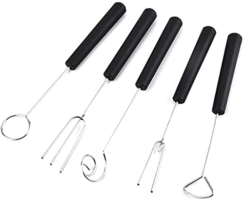 LATRAT Lot de 5 fourchettes à fondue en acier inoxydable - Embouts pour fruits - Fourchette de plongée pour chocolats et truffes - Pour faire des chocolats...