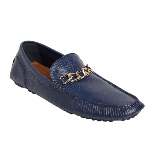 Image of Aldo Men's Davinch410-leather-navy-moccasins Leather Moccasin, NAVY, 6 UK