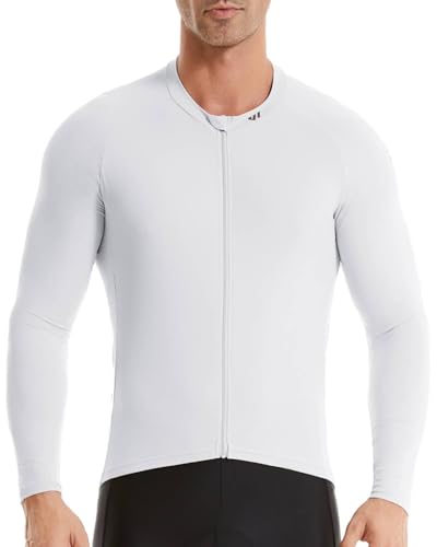 Wulibike Maglia da Ciclismo Uomo Maglia Ciclismo Maniche Lunghe Traspirante Asciugatura Rapida Maglia Ideale per Bici Allenamento Strada Outdoor