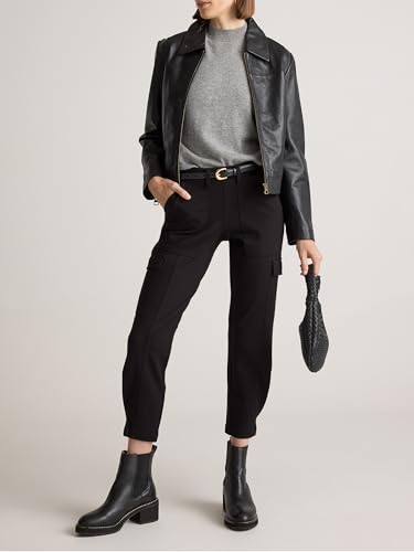 Women's High Rise Tapered Cargo Pants,Cropped Inseam Casual Summer Pants Fit for Work & Sport3