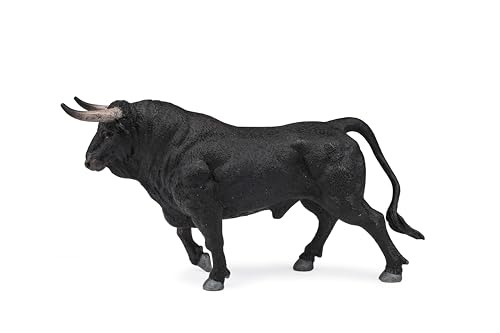 Deqube - Toro Bravo Negro Zaino Trotando - Figura Coleccionable Pintada a Mano - Tamaño 15x8x4 cm - Modelo (90110001)