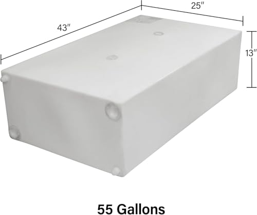 Image of 57 Gallon RV Fresh Water Tank, Potable Water Storage Tank for Drinking, Cooking, Cleaning, Showering, for Campers, Trailers, Motorhomes, RVs, Cube Shape, 43 inch x 25 inch x 13 inch (WT-5553)