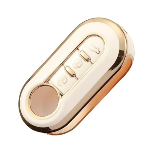 Coque clé Fiat 500 et Ducato en TPU blanc avec 3 boutons pour protection optimale