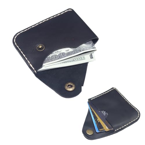 New Upgraded Version Handmade Minimalist Card Case Simple Thin Wallet with card slot Card Holder (BLACK)