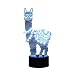Produktbild YKMY Neuheit Alpaka Llama 3D Illusion Lampen LED Nachtlichter USB 7 Farben Sensor Schreibtischlampe für Outdoor-Sport Liebhaber Sammlung