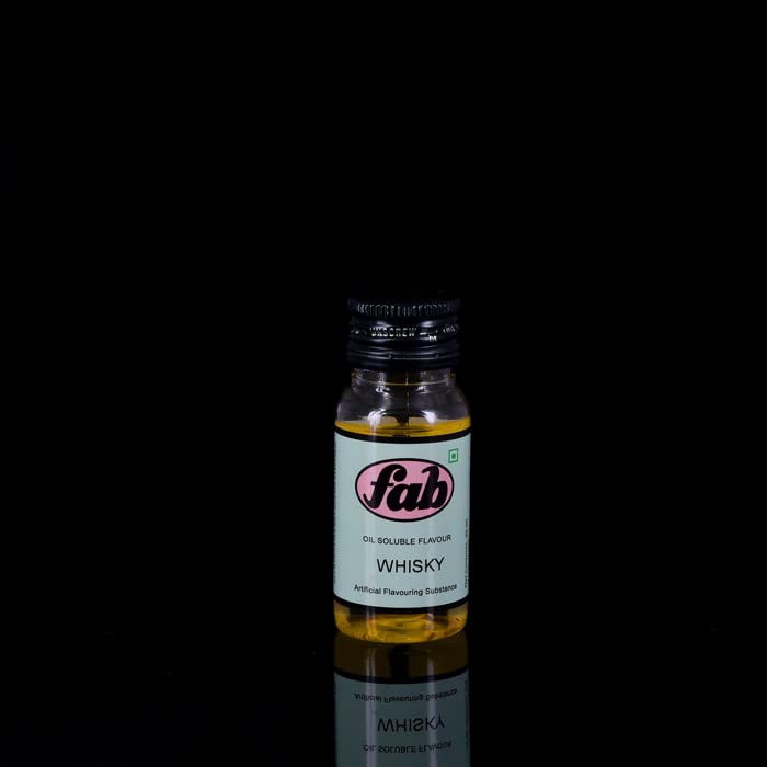 Fab Oil Soluble Flavour For Chocolates Indian sweets Ice creams Desserts Quantity 20ML (Whisky)