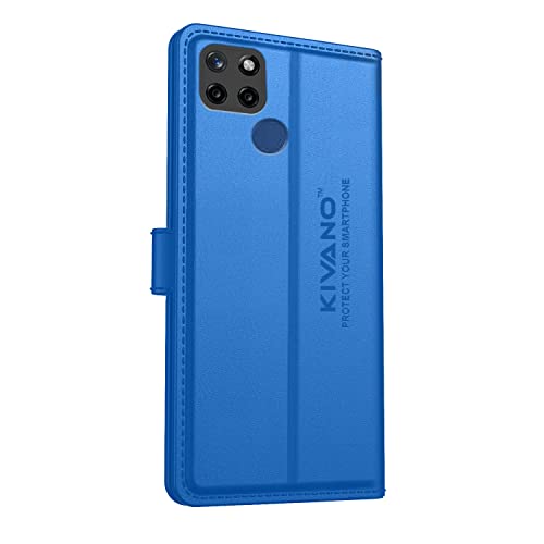 Image of Realme C12 / Realme Narzo 30A / Realme Narzo 20 / Realme C15 Flip Cover | Leather Finish | Inside Pockets & Inbuilt Stand | Shockproof Wallet Style Magnetic Closure Back Cover Case