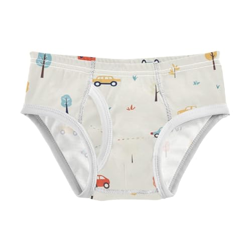 KLL Cute Pattern Cars Road Boys Toddler Soft Training Underwear Breathable Undies