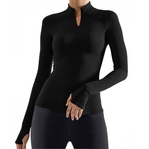 Lista de Camisetas de manga larga para Mujer , tabla con los diez mejores. 49 CUBIC PLANET Camiseta Yoga Mujer - Playera Deportiva Manga Larga UPF50+|Tejido Transpirable Secado Rápido con 4-Way Stretch|Cierre 1/4 Cremallera|para Pilates, Gym|Ropa...