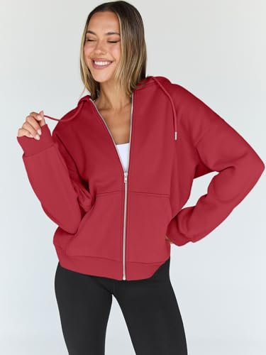 Image of Trendy Queen Womens Oversized Zip Up Hoodies Y2K Fall Sweatshirts 2026