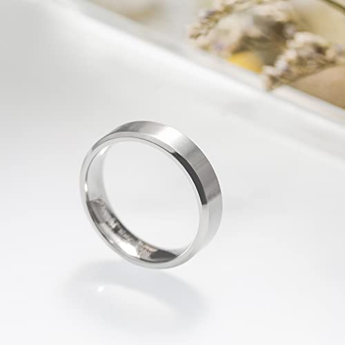 Tigrade TR6666S080 Titanium Rings 4Mm 6Mm 8Mm 10Mm Wedding Band In Comfort Fit Matte For Men Women, Silver thumb #1