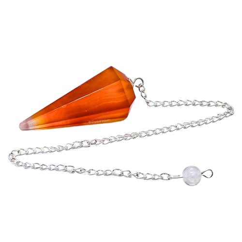 Image of Red Onyx Pendulum Dowsing Tool - Natural Crystal Pendulum for Spiritual Guidance - Dowser Pendulum for Accurate Divination and Energy Healing - Perfect for Energy Healing and Chakra Balancing