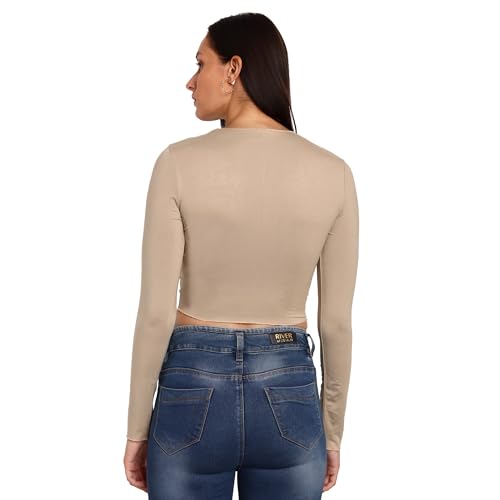 Image of ESPRESSO Women 95% Viscose / 5% Lycra Full Sleeve Round Neck Crop TOP Regular and Plus Size