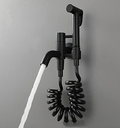 Grifo de bidé para pared con ducha de inodoro de doble función 5
