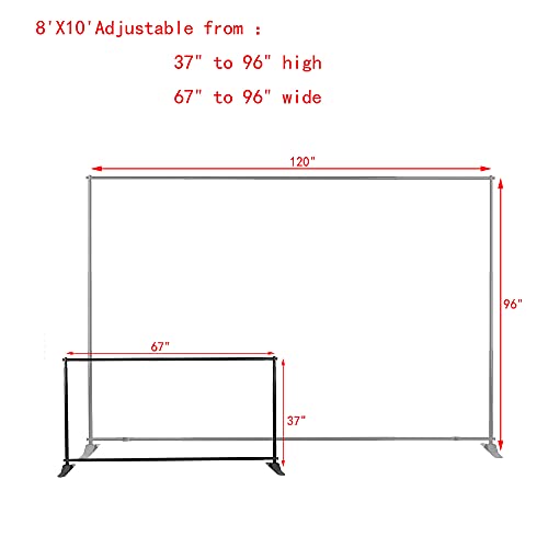 STAND-HOO 8'x10' Wedding Arch Wedding Backdrop Stand with Adjustable Height and Width Ceremony Backdrop Stand for Wedding (8'x10')