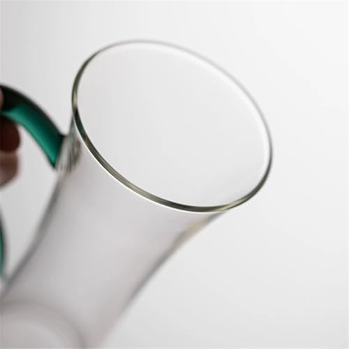 Vaso de vidrio transparente de 180 ml con mango verde oscuro para cocina 4