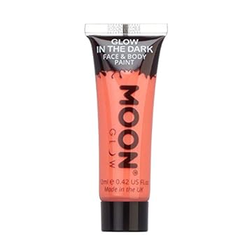Moon Glow – Glow in the Dark Face & Body Paint - 12ml Red – Phosphorescent - Charge to Glow