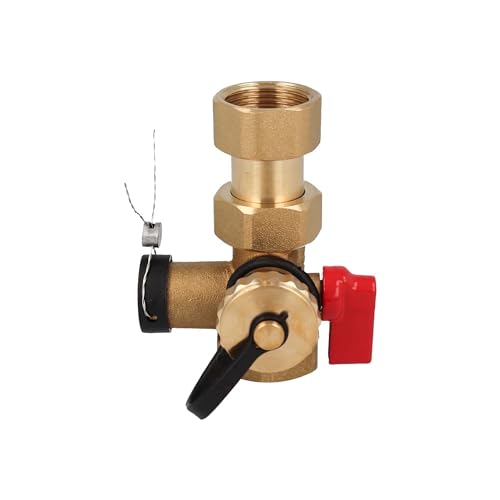 tecuro Messing-Kappenventil DN 25 (1 Zoll), mit Plombiervorrichtung und KFE-Hahn für Heizungsinstallation