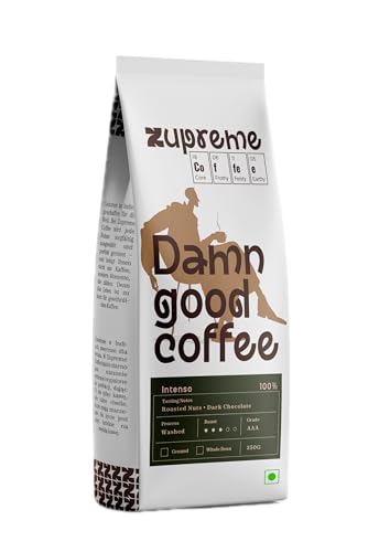 Image of Zupreme Premium Coffee Intenso 100% Robusta, Dark Roast Coffee Beans, Bold High Caffeine Full Bodied, Whole Bean, 250 Grams
