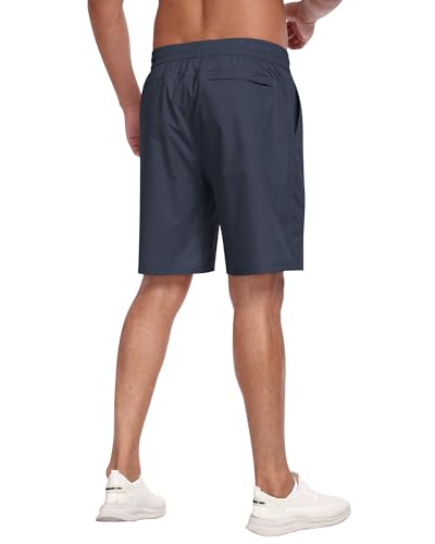 3 Pack Men's Athletic Running Shorts with Zipper Pockets,Quick Dry Gym Workout Basketball Hiking Shorts for Men4