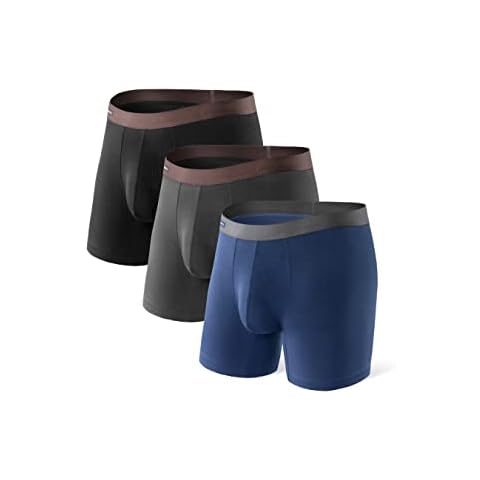 DAVID ARCHY Bóxers para Hombre, Calzoncillos Retro de bambú con abultamiento, Calzoncillos con Bolsillo en 3D, Pack de 3 Cover