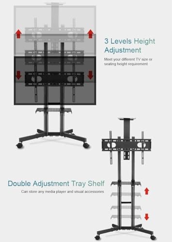 Soporte móvil para TV con ruedas ajustable en altura miniatura 5