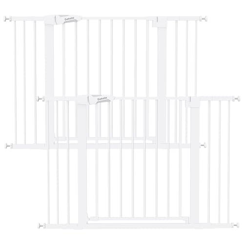 Image of Babelio Baby Gate, 29-48 Inch Auto Close Pet Gate PressGuard P7, Easy Install Pressure-Mounted Safety Gate, Extra Wide Pet Gate for Stairs and Doorways, 2 Pack White