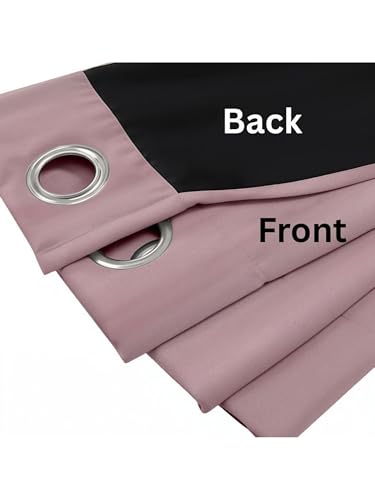 Image of 100% Blackout Curtains for Window- 5 Feet (Pack of 1) | Black Back Coated Fabric |Heat & Noise Insulation | Eyelet Curtains for Living Room & Bedroom |Lilac