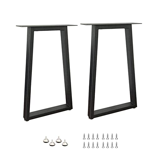 QLLY 2 PCS Patas de Mesa de Metal de Alta Resistencia de 70 cm, Patas de Muebles trapezoidales industriales con Patas Ajustables, Patas de Escritorio Resistentes para Mesa de Bricolaje, 45 cm x 70 cm
