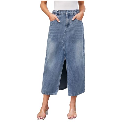 Juniors Skirt for Women Denim Maxi Long Western Slit Plain Skorts 2025