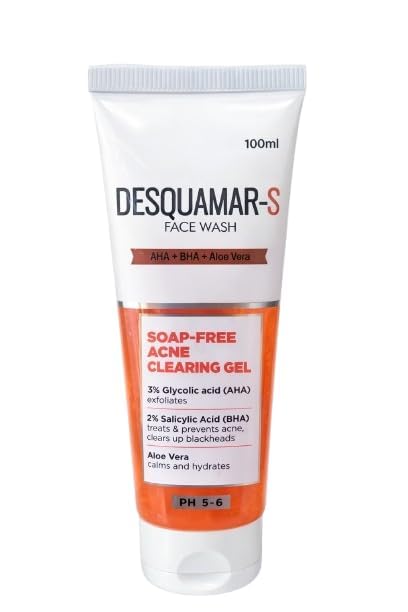 s face wash soap-free acne clearing gel | gentle facial cleanser for acne-prone skin | 100ml