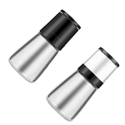 DECHOUS Molinillo de Pimienta Manual 2 Piezas Botellas de Cristal en Tonos Claros y Oscuros para Especias Molinillo Portátil para Cocina y Picnic Accesorios de Cocina Color Aleatorio
