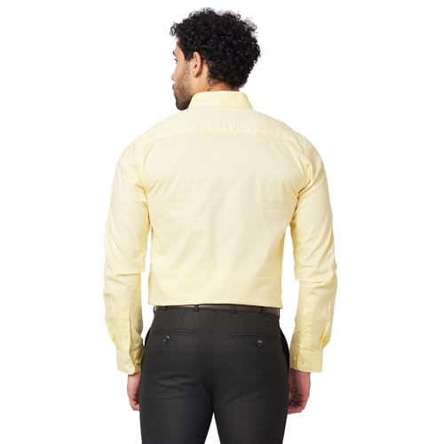 Image of Raymond Men Pure Cotton Slim Fit Structure Pattern Semi Cut Away Collar Formal Shirt