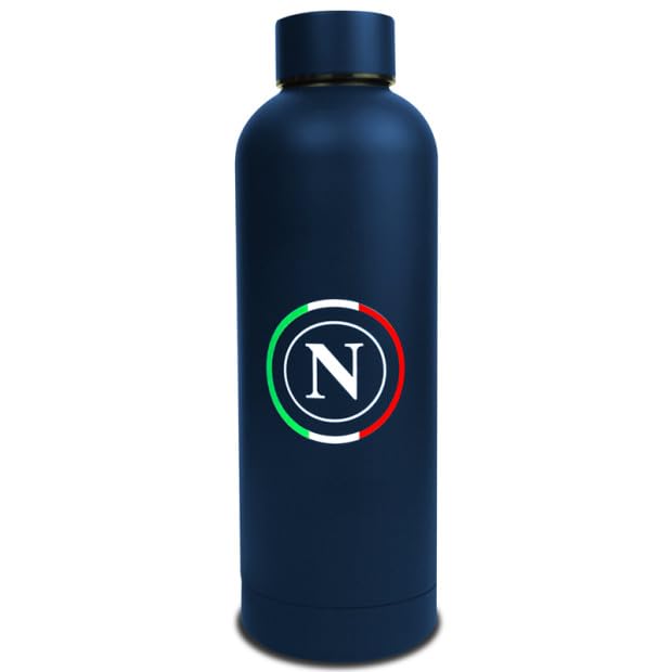 SSC NAPOLI Borraccia Termica Campioni, EA7, Blu, Prodotto Ufficiale