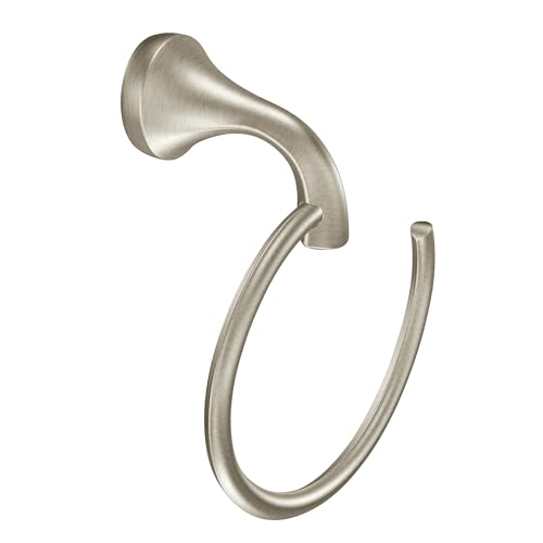 Moen Eva YB2886BN Single Post Open Towel Ring Wall Mounted Hand Towel Holder Brushed Nickel