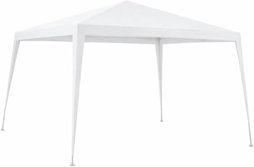 Carpa Desmontable 3x3 M Impermeable Blanca Estructura De Acero Resistente, Cubierta De Rafia, Incluye Piquetas Y Vientos Ideal Para Jardín, Eventos Y Mercado