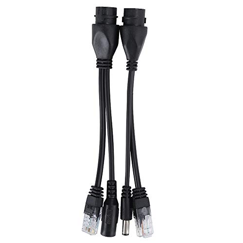 Pongnas POE Adapter Cable Splitter para dispositivos 12V compatible IEEE 802.3af y 802.3at, carcasa ABS, separación de energía y datos, instalación plug and play compatible con cámaras IP, AP y teléfonos VoIP miniatura 4