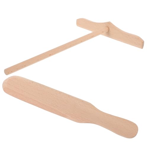 Cabilock 1 Set Wooden Crepe Spreader and Pancake Maker Kit Ergonomic Tools for Effortless Cooking for Crepes Pancakes and Omelets