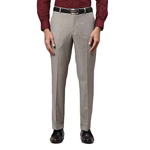 Image of Park Avenue Regular Men's PLEATLESS Smart FIT Light Grey Formal Trouser