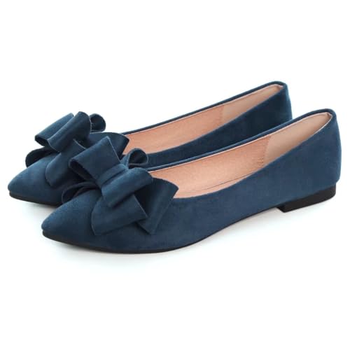 Image of TN TANGNEST Women Fashion Bowknot Flats Comfort Pointed Toe Dress Shoes